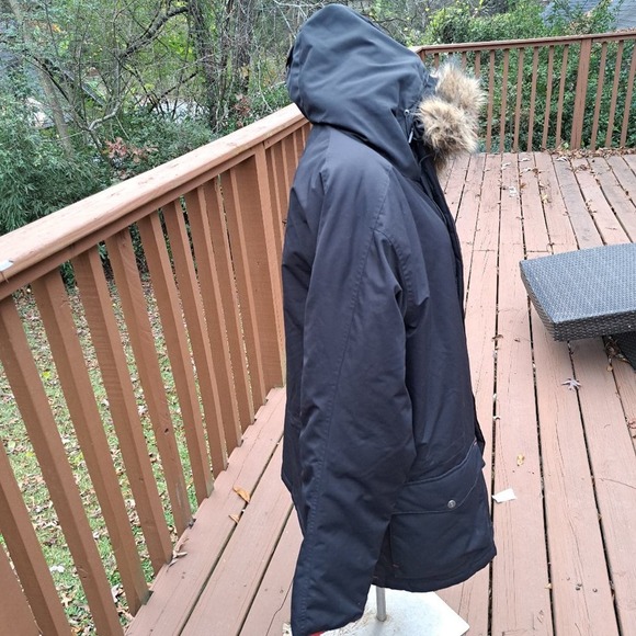 Timberland Hooded Parka Mens LXL/TG Fleece Lined Faux Hood Zip Jacket Coat Black - Picture 2 of 15